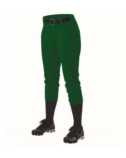 Alleson Athletic Women's Belt Loop Fast-Pitch Pants 605PBW #color_Forest