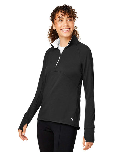 Puma Golf Women's Gamer Golf Quarter-Zip Pullover 533007 #colormdl_Puma Black