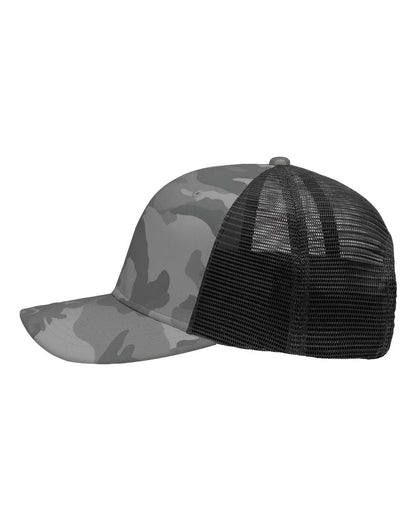 Sportsman Traditional Lo-Pro Mesh Back Trucker Fit Cap SP1450 #color_Grey Camo/ Black