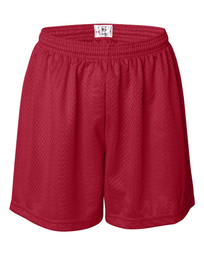 Badger Women's Pro Mesh 5" Shorts with Solid Liner 7216 #color_Red