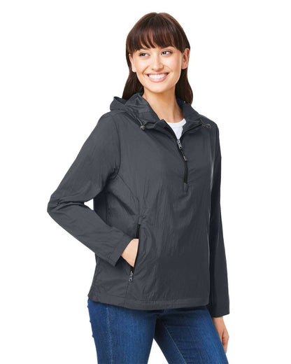 North End Women's Aura Lightweight Packable Anorak NE810W #colormdl_Carbon/ Black