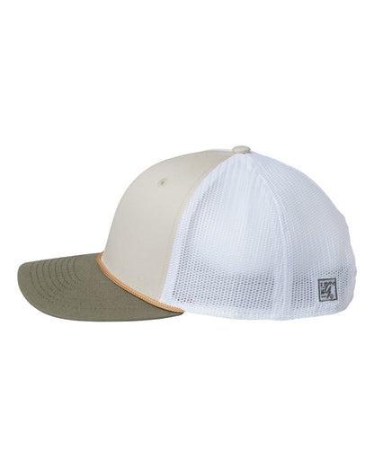 The Game Everyday Rope Trucker Cap GB452R #color_Stone/ Light Olive/ White
