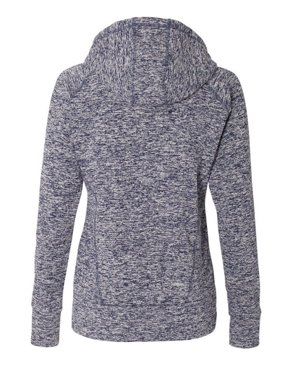 J. America Women’s Cosmic Fleece Hooded Sweatshirt 8616 #color_Navy Fleck/ Navy