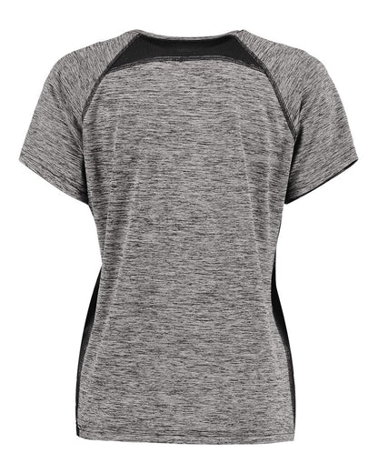 Holloway Women's Electrify CoolCore® V-Neck T-Shirt 222771 #color_Black Heather