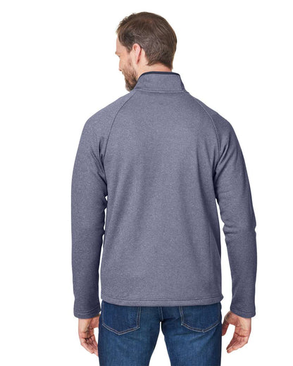 CORE365 Men's Venture Heathered Stripe Full-Zip CE72 #colormdl_Classic Navy/ White