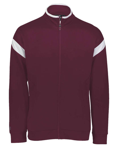 Holloway Youth Limitless Full-Zip Jacket 229679 #color_Maroon/ White/ Maroon