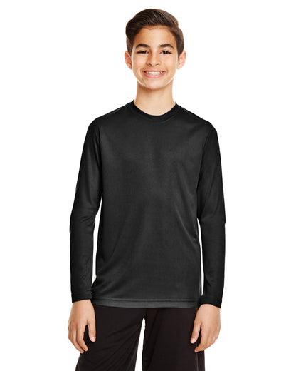 Team 365 Youth Zone Performance Long-Sleeve T-Shirt TT11YL #color_BLACK