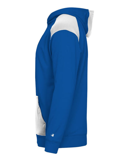 Badger Breakout Performance Fleece Hooded Sweatshirt 1440 #color_Royal/ White