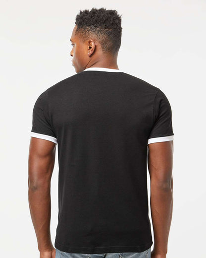 Tultex Fine Jersey Ringer T-Shirt 246 #colormdl_Black/ White