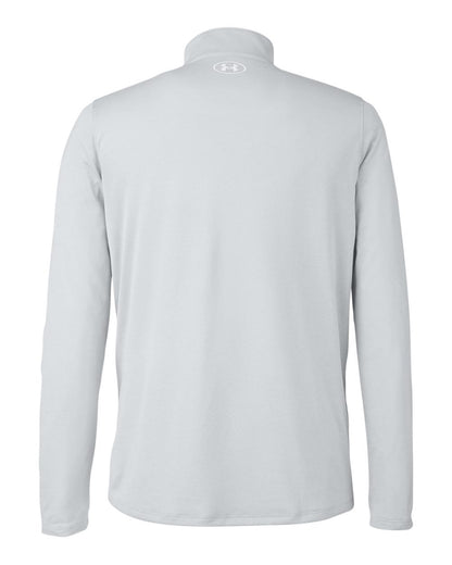Under Armour Men's Team Tech™ Quarter-Zip Pullover 1376844 #color_Mod Grey Light Heather/ White