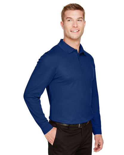 Devon & Jones Men's CrownLux Performance® Plaited Long Sleeve Polo DG20L #colormdl_True Royal