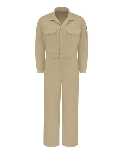 Bulwark Men's Tall Premium Coverall - EXCEL FR® ComforTouch® - 7 oz. CLB2T #color_Khaki