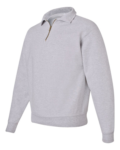 JERZEES Unisex Super Sweats NuBlend® Quarter-Zip Cadet Collar Sweatshirt 4528MR #color_Ash