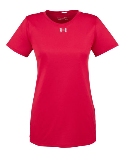Under Armour Women's Locker 2.0 T-Shirt 1305510 #color_Red/ Metallic Silver