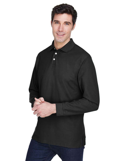 Devon & Jones Men's Pima Piqué Long Sleeve Polo D110 #colormdl_Black