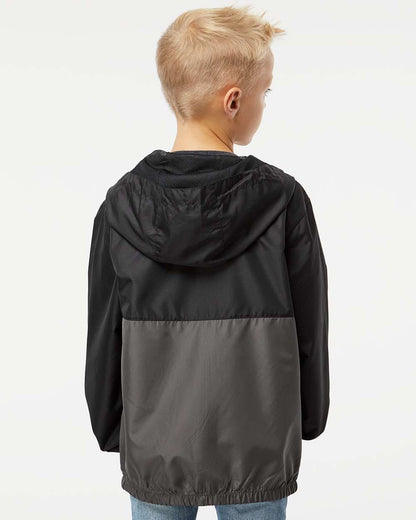 Independent Trading Co. Youth Lightweight Windbreaker Full-Zip Jacket EXP24YWZ #colormdl_Black/ Graphite