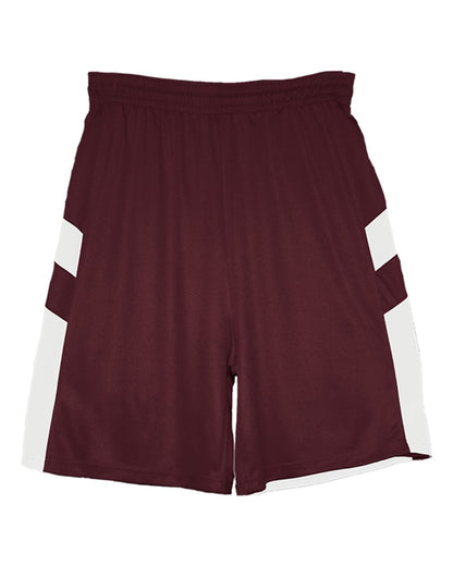 Alleson Athletic Youth B-Pivot Rev. Shorts 2266 #color_Maroon/ White