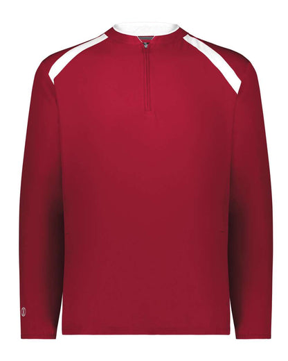 Holloway Men's Clubhouse Quarter-Zip Pullover 229595 #color_Scarlet/ White