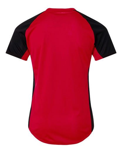 Augusta Sportswear Girls' Cutter Jersey 1523 #color_Red/ Black