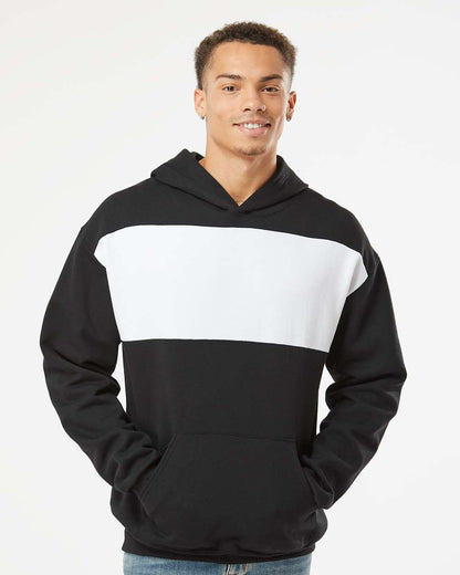 JERZEES Unisex Nublend® Billboard Hooded Sweatshirt 98CR #colormdl_Black Ink/ White