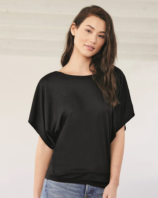 BELLA + CANVAS Women’s Flowy Draped Dolman Tee 8821
