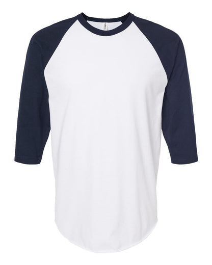 Tultex Fine Jersey Raglan T-Shirt 245 #color_White/ Navy