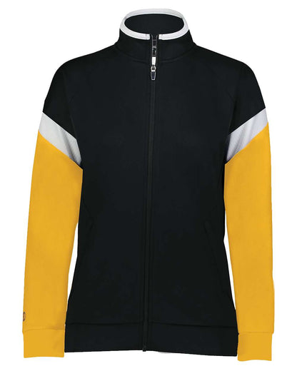 Holloway Women's Limitless Full-Zip Jacket 229779 #color_Black/ White/ Gold