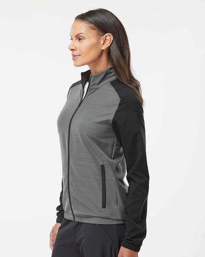 Adidas Women's Heather Block Full-Zip Windshirt A547 #colormdl_Black/ Black Heather