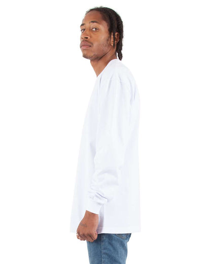 Shaka Wear Men's Max Heavyweight Long Sleeve T-Shirt SHMHLS #colormdl_White