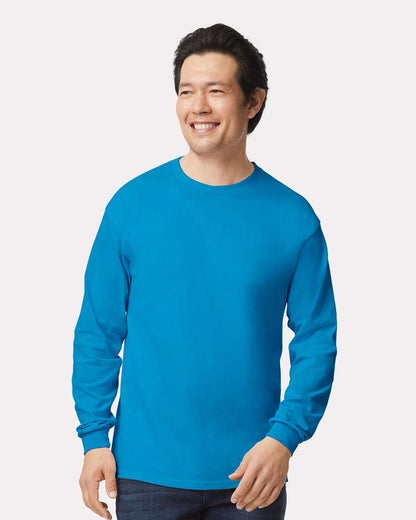 Gildan Unisex Ultra Cotton® Long Sleeve T-Shirt 2400 #colormdl_Sapphire