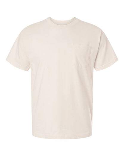 Hanes Men's Beefy-T® Pocket T-Shirt 5190 #color_Natural