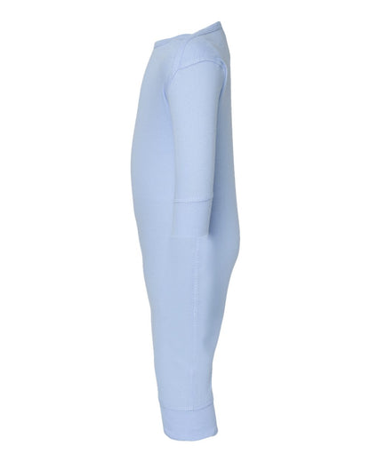 Rabbit Skins Infant Long Legged Baby Rib Bodysuit 4412 #color_Light Blue