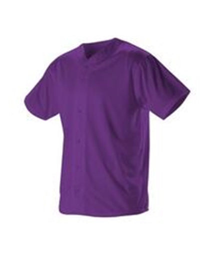 Alleson Athletic Youth Full Button Lightweight Baseball Jersey 52MBFJY #color_Purple