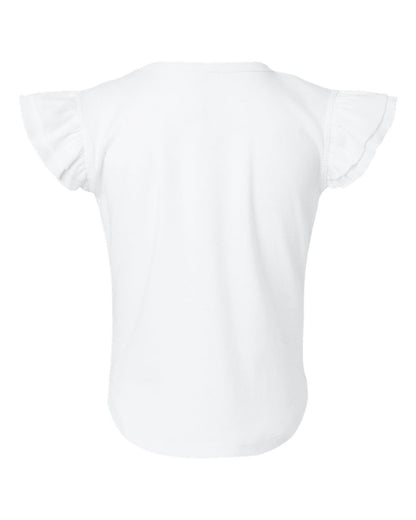 Rabbit Skins Toddler Flutter Sleeve Tee 3339 #color_White