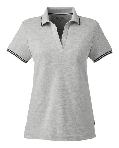 Nautica Women's Deck Polo N17168 #color_Oxford Heather