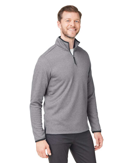 CORE365 Men's Venture Heathered Stripe Quarter-Zip Pullover CE73 #colormdl_Black/ White