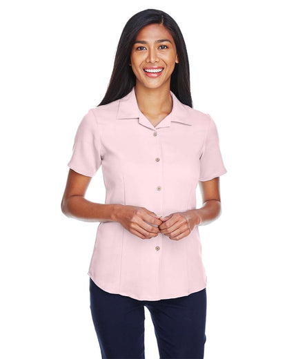 Harriton Women's Bahama Cord Camp Shirt M570W #colormdl_Blush