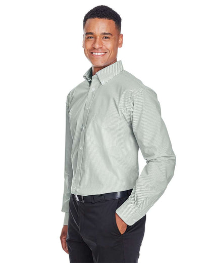 Devon & Jones Men's Crown Collection® Banker Stripe Woven Dress Shirt D645 #colormdl_Dill