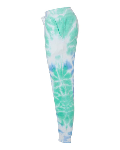 J. America Unisex Tie-Dyed Fleece Joggers 8884 #color_Lagoon Tie Dye