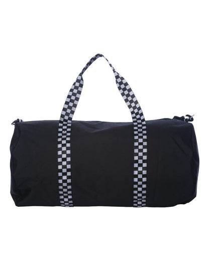 Independent Trading Co. 29L Day Tripper Duffel Bag INDDUFBAG #color_Black/ Checker Strap