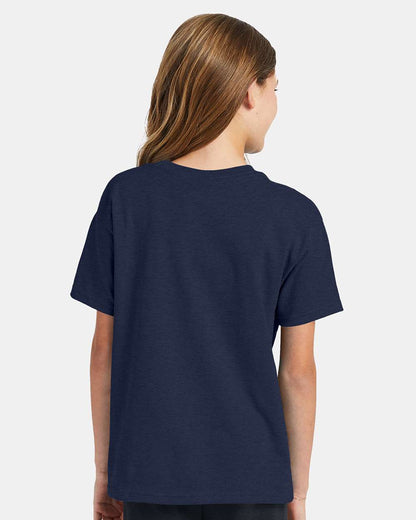 Hanes Ecosmart™ Youth T-Shirt 5370 #colormdl_Heather Navy