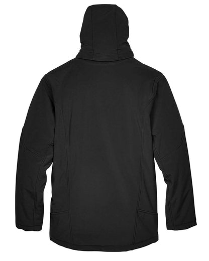 North End Men's Glacier Insulated Three-Layer Fleece Soft Shell Hood Jacket with Detachable Hood 88159 #color_Black