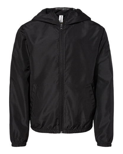 Independent Trading Co. Youth Lightweight Windbreaker Full-Zip Jacket EXP24YWZ #color_Black