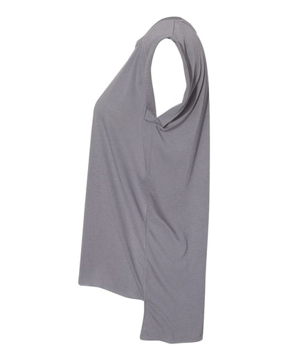 BELLA + CANVAS Women’s Flowy Rolled Cuffs Muscle Tee 8804 #color_Storm