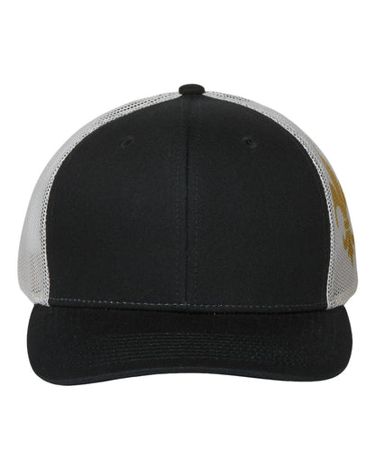 Kati Printed Mesh Trucker Cap S700M #color_Black/ Vegas Gold/ Fleur De Lis