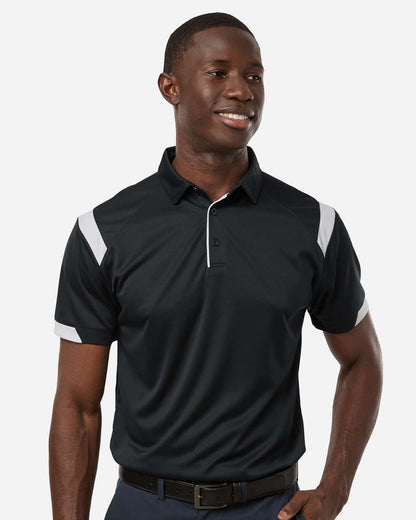 Badger Men's On the Rise Polo 3350 #colormdl_Black/ White