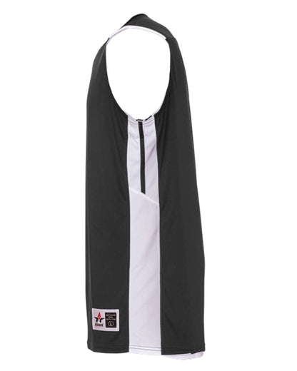 Alleson Athletic Youth Crossover Reversible Jersey 590RSPY #color_Charcoal/ White