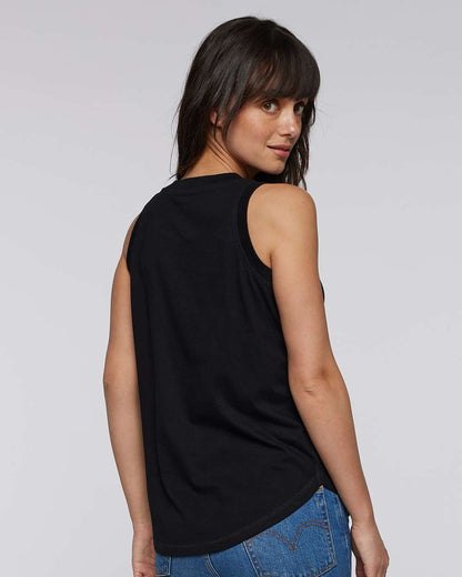 LAT Women's Relaxed Fine Jersey Tank 3592 #colormdl_Black