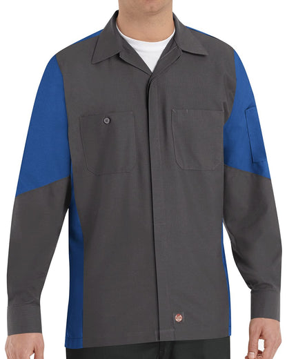 Red Kap Men's Long Sleeve Automotive Crew Shirt SY10 Red Kap Men's Long Sleeve Automotive Crew Shirt SY10