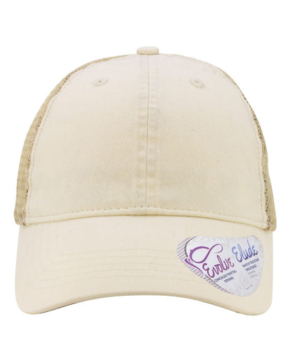 Infinity Her Women's Washed Mesh-Back Cap TESS #color_Vanilla/ Longhorn/ Khaki